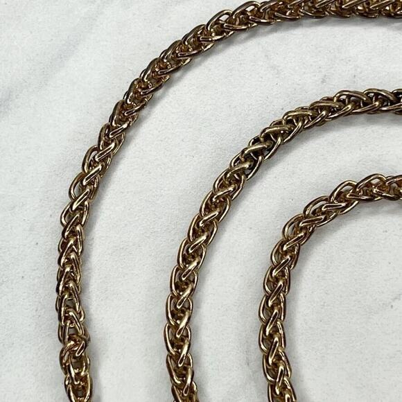 Gold Tone Chain Link Barrel Crossbody Purse Handbag Replacement Strap ✨ - Picture 4 of 12